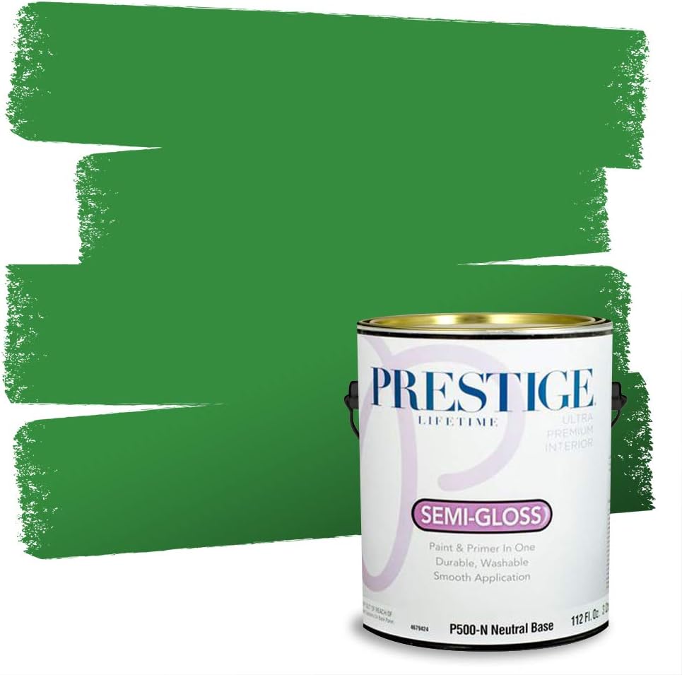 PRESTIGE Paints Exterior Paint and Primer In One, 1-Gallon, Semi-Gloss, Comparable Match of Sherwin Williams* Electric Lime*