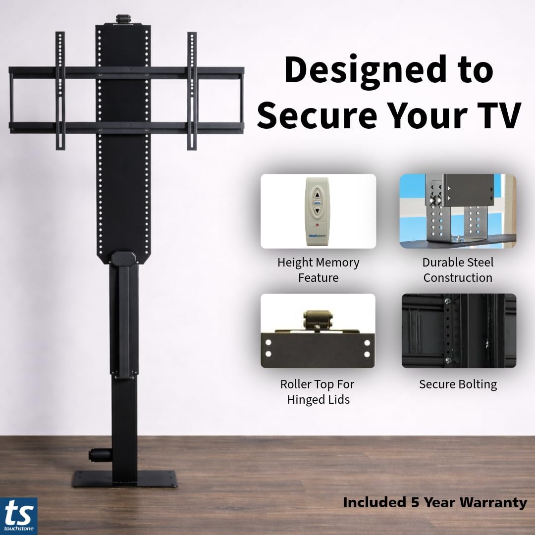 Touchstone Whisper Lift II Pro Smart Motorized TV Lift Mechanism - 36" Travel-Popup & Drop Down-5yr Warranty-Height Memory Feature, IR/RF, RS-232 Compatible-WiFi Connectivity-TVs Up to 65"/100 Lbs
