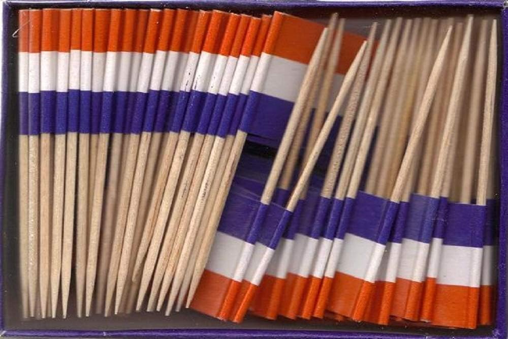 One Box of 100 Nicaragua Toothpick Flags, 100 Small Mini International Flag Cupcake Toothpicks or Cocktail Picks