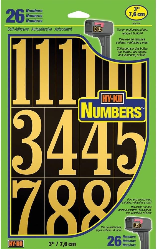 Hy-Ko 3 In. Polyester Adhesive Number Set, 26 Numbers - 1 Each