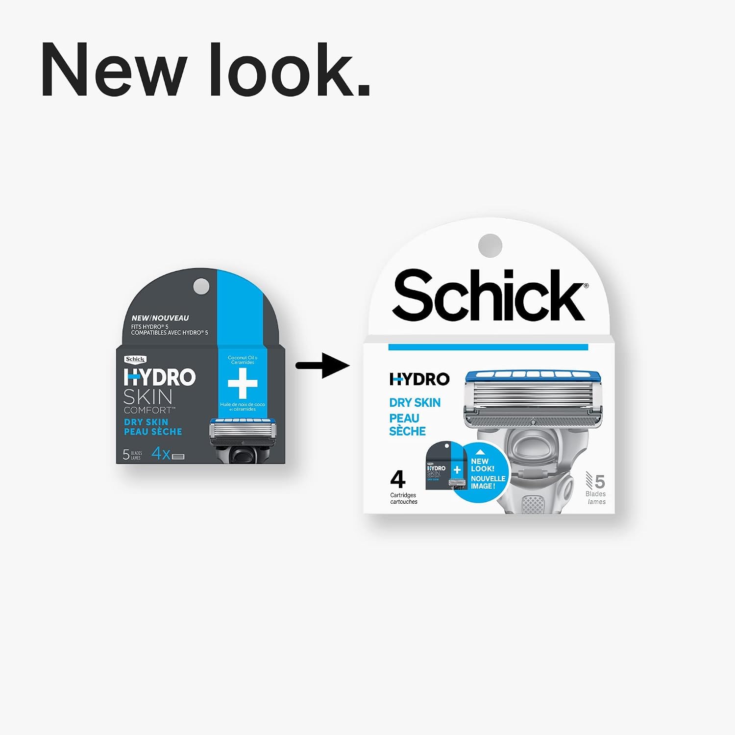 Schick Hydro 5 Sense Hydrate Razor Refills for Men, 4 Count (Pack of 1)