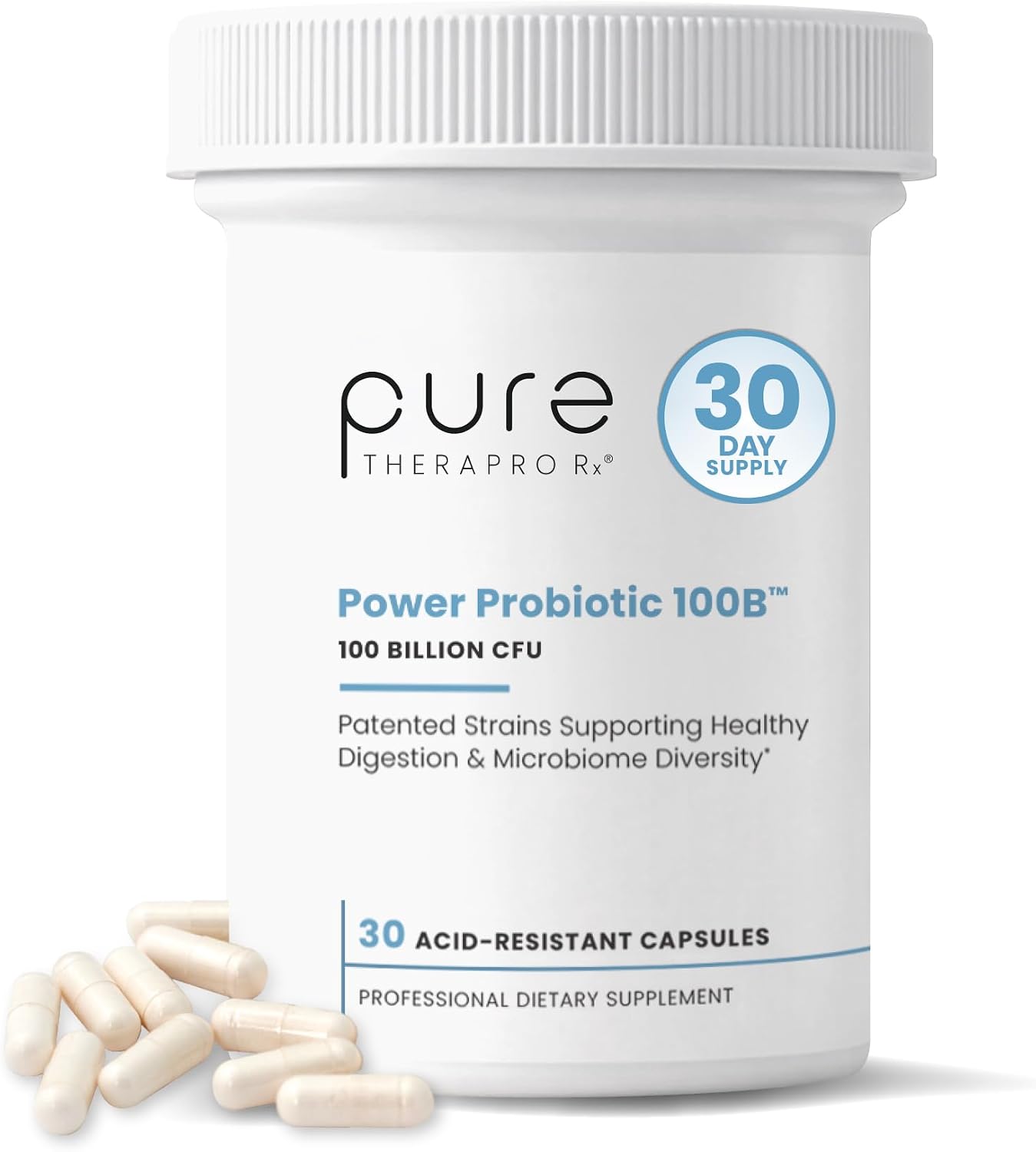 Power Probiotic 100B, 100 Billion CFU, 30 Acid-Resistant Capsules