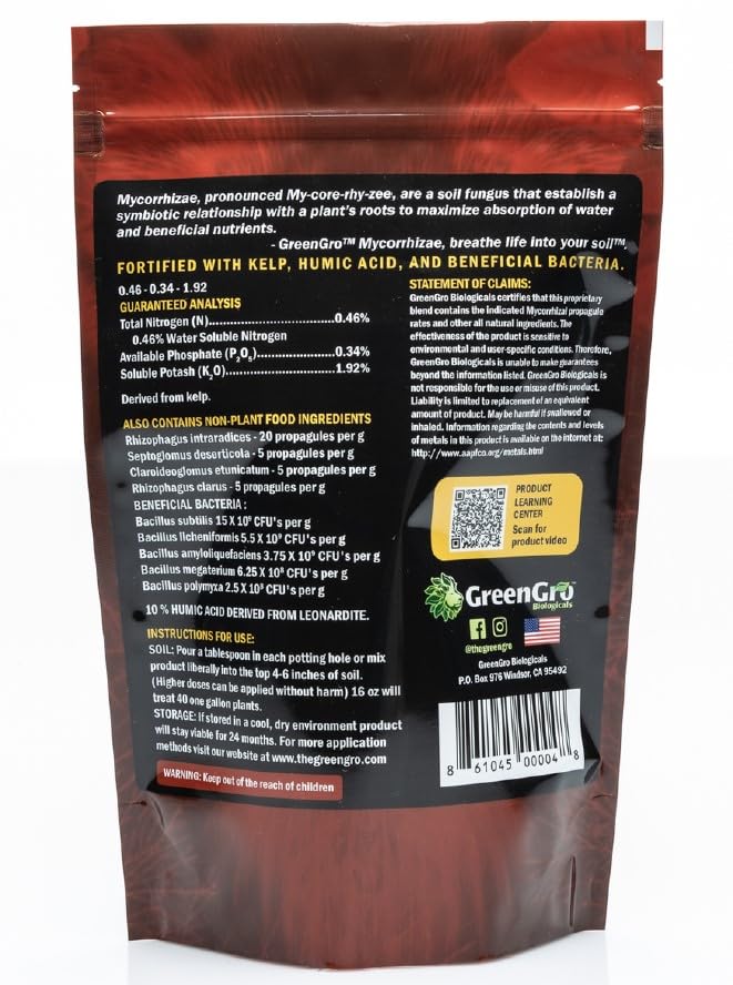 GreenGro Granular Plus Myco All-in-One Fertilizer with Kelp | Humic Acid, Organic Root Stimulator, Plant Food, Mycorrhizae, Indoor & Outdoor Gardens
