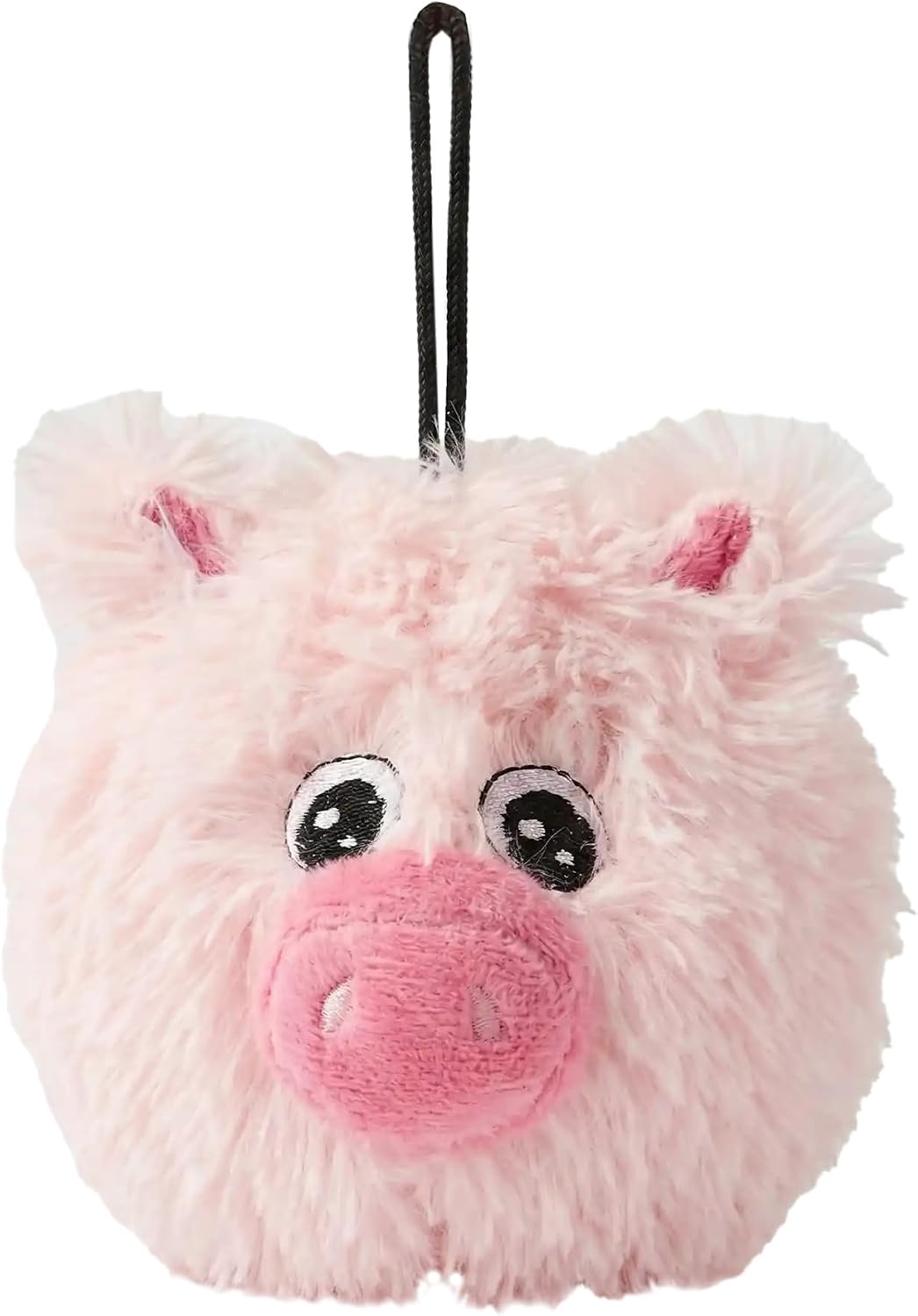 PetLou D.O.G'Z 4-inch EZ Squeaky Pig Dog Plush Toy,Durable Squeaks Bouncy Ball Dog Toy