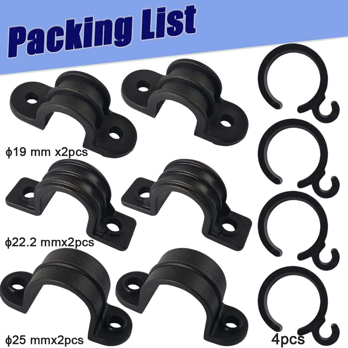 10PCS Rollator Seat Cushion Bracket Mount Parts, Rollator Walker Seat Clamp U Brackets, Brake Grip Holder for Rollators