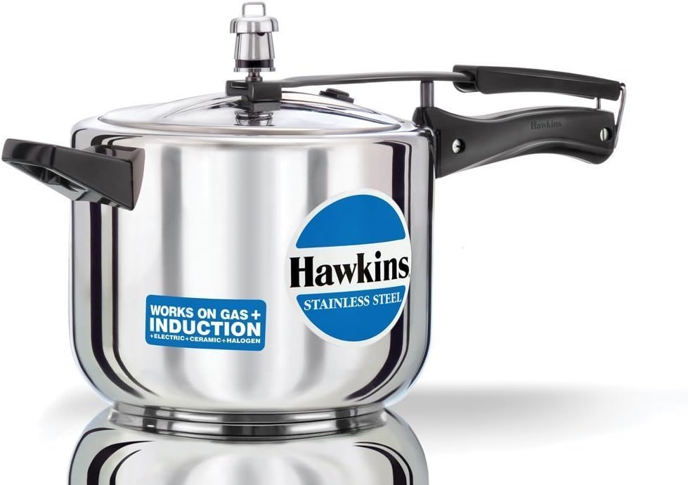 Hawkins 5 Litre Pressure Cooker, Stainless Steel Inner Lid Cooker, Induction Cooker, Silver (HSS50)