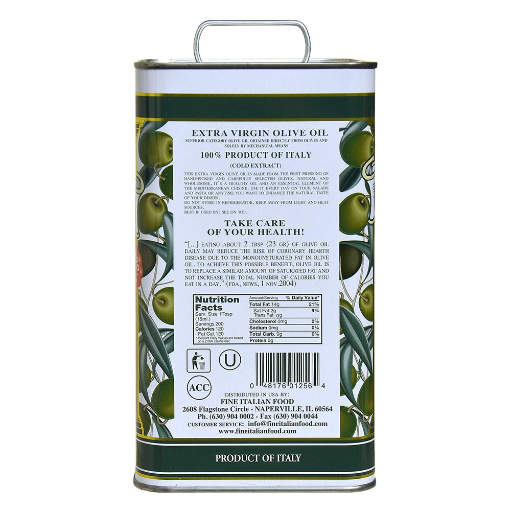 Mantova Italian Golden Extra Virgin Olive Oil 102 oz - Premium Authentic Italian EVOO Cold-Pressed, 100% Italian Grown Olives, Rich Flavor