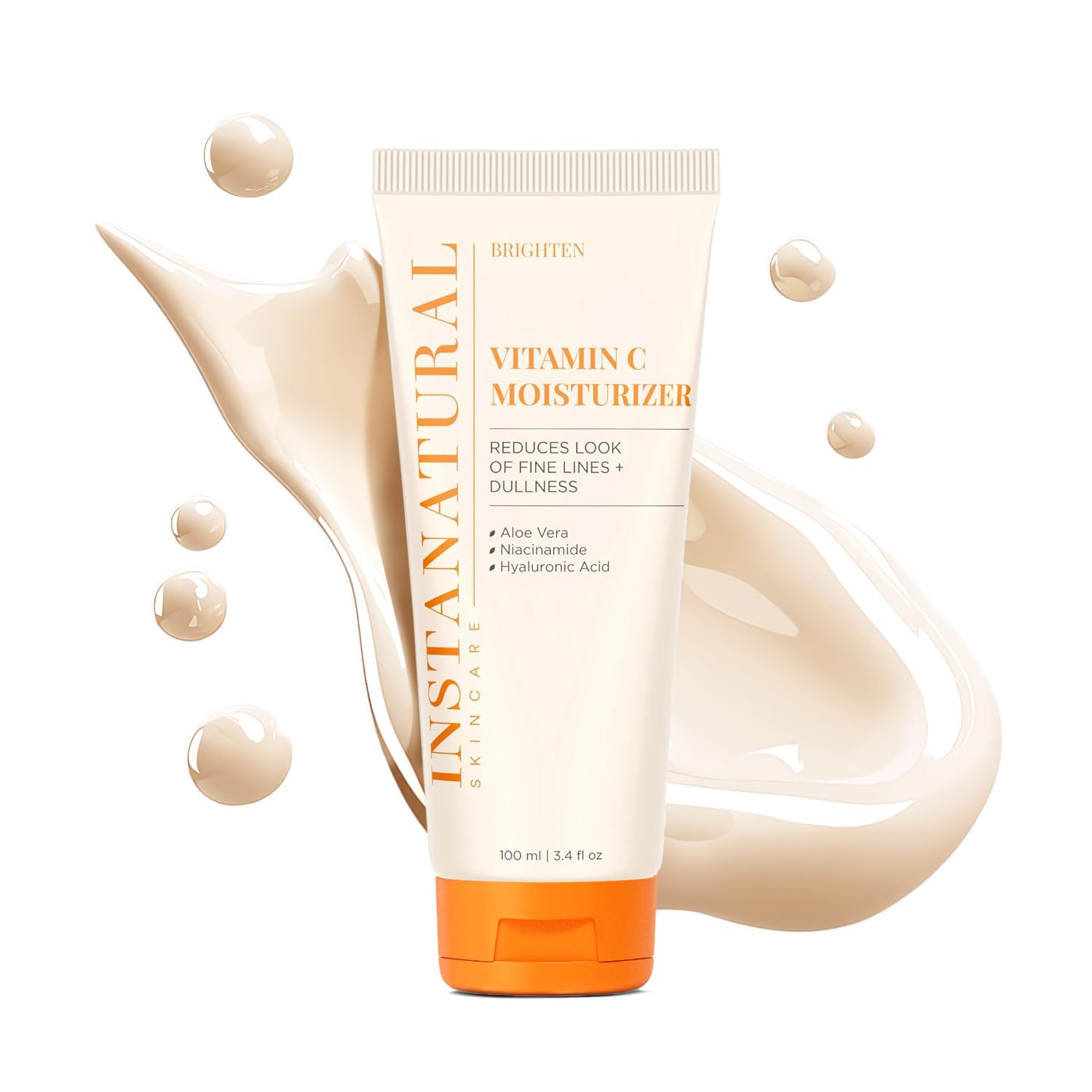 InstaNatural Vitamin C Moisturizer Face Cream, Brightens and Reduces the Look of Fine Lines and Wrinkles, Moisturizing Lotion for Dry Skin, with Hyaluronic Acid, 3.4 FL Oz | Face Cream with Hyaluronic Acid, Niacinamide, and Aloe Vera, Moisturizing Lotion…