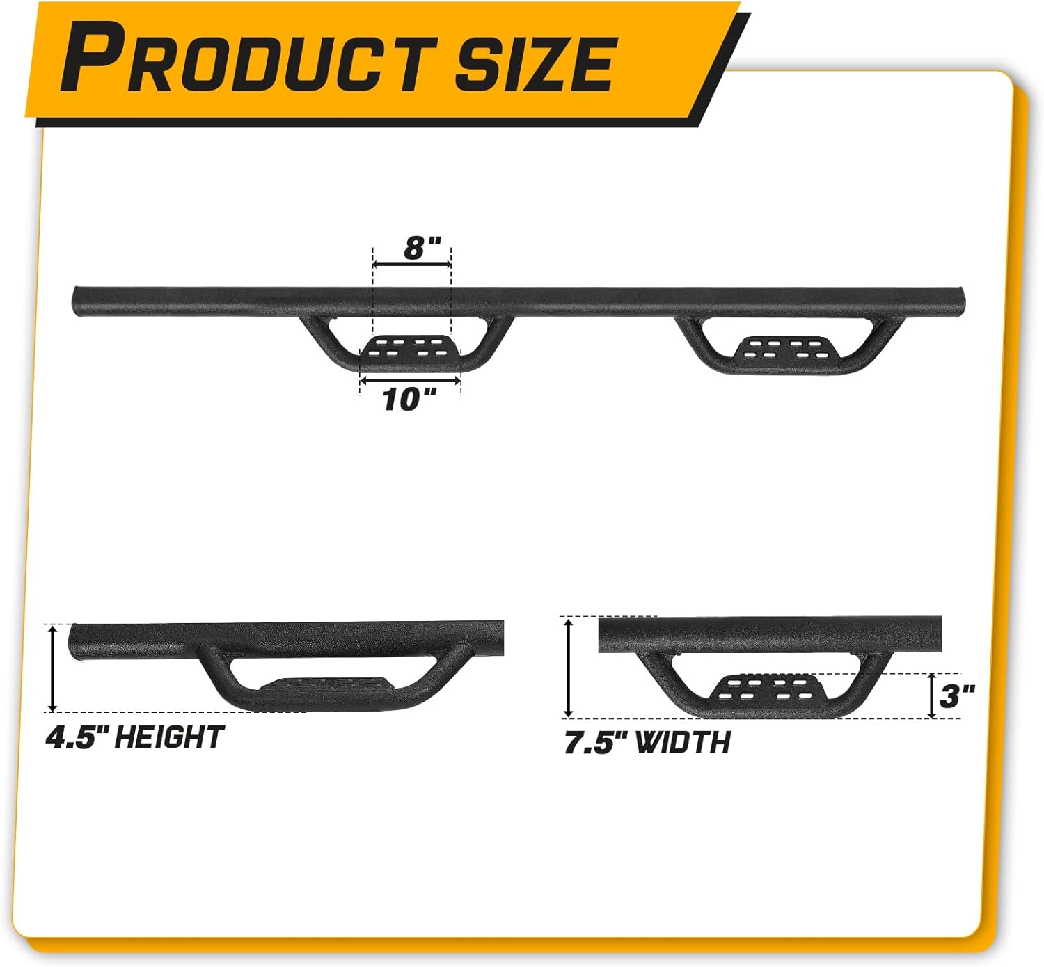 Side Steps Step Bars Compatible with 2007-2018 Chevy Silverado & GMC Sierra 1500 2500HD 3500HD (Include 2019 1500 LD) / 2019 2500HD 3500HD.Running