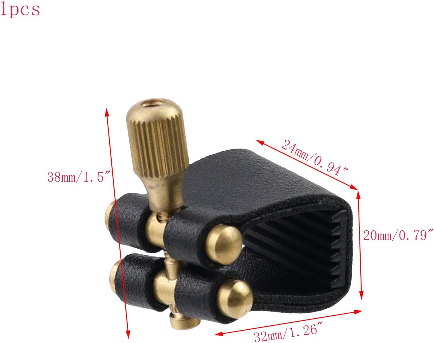Soprano Saxophone Ligature Black Leather Ligature Fastener | Adjustable Screw, Sax Mouthpiece Ligature Fastener