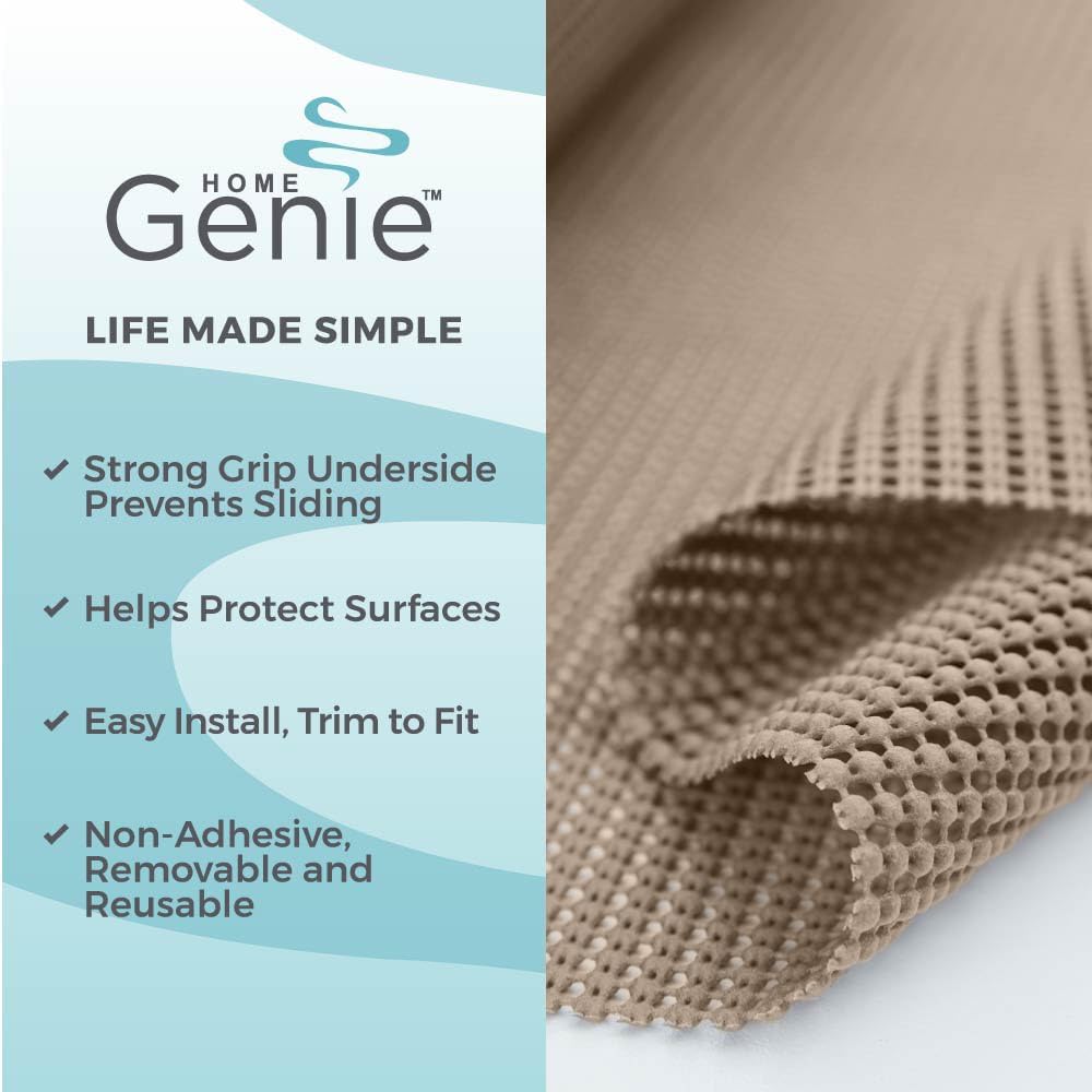 HOME GENIE Shelf Drawer and Cabinet Liner, Non Adhesive, 12x20 Soft Gray