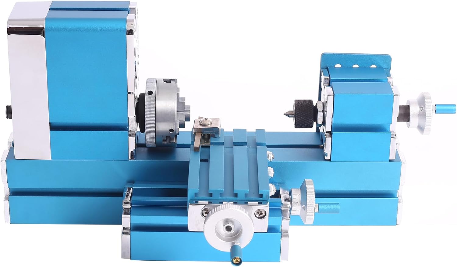 Mini Metal Lathe Machine CNC DIY Tool Benchtop Wood Lathe Woodworking for Hobby Sience Education Modelmaking, AC110V 50/60HZ