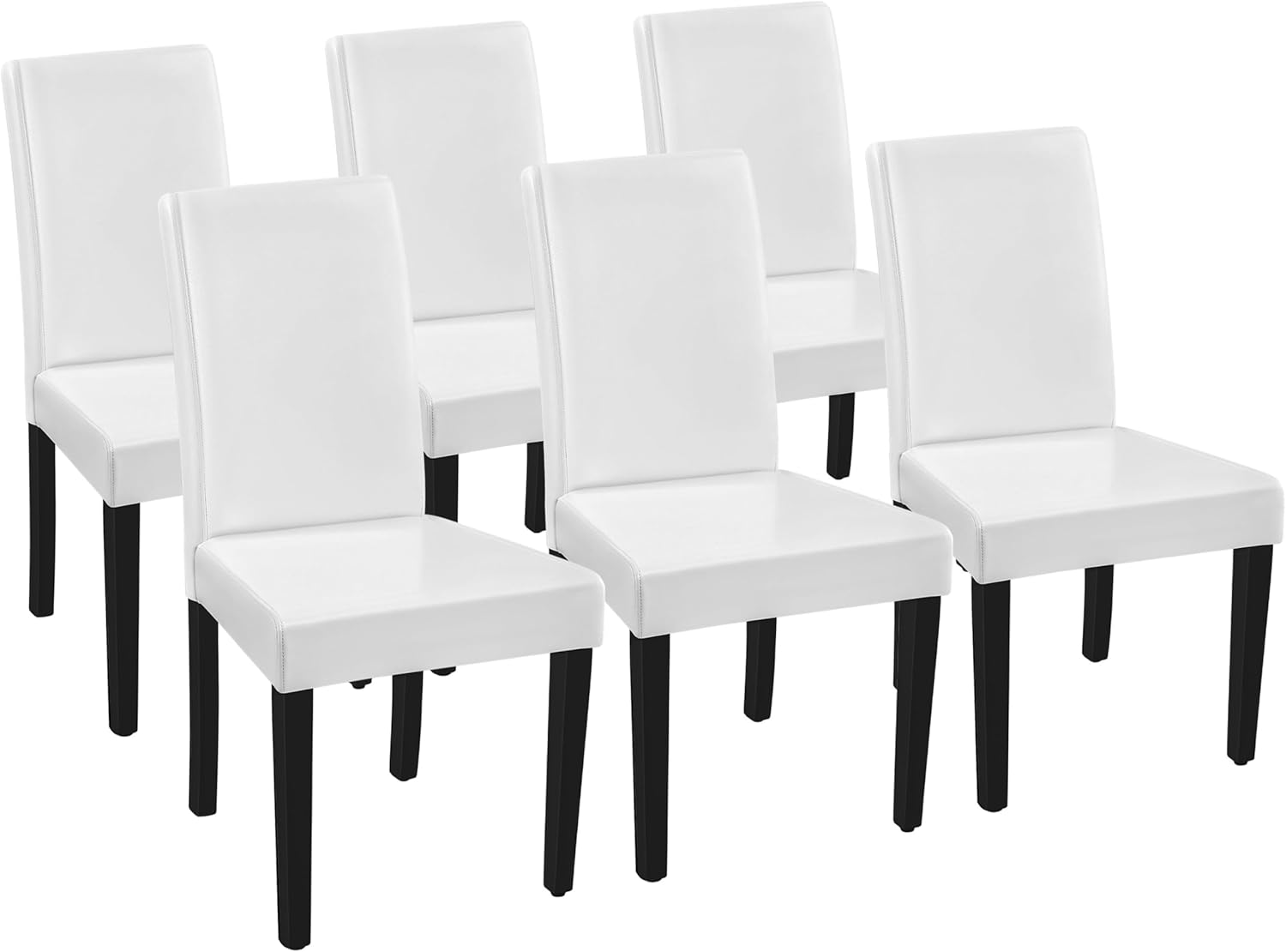 Yaheetech Dining Chairs Set of 4 Upholstered Kitchen Chairs Black