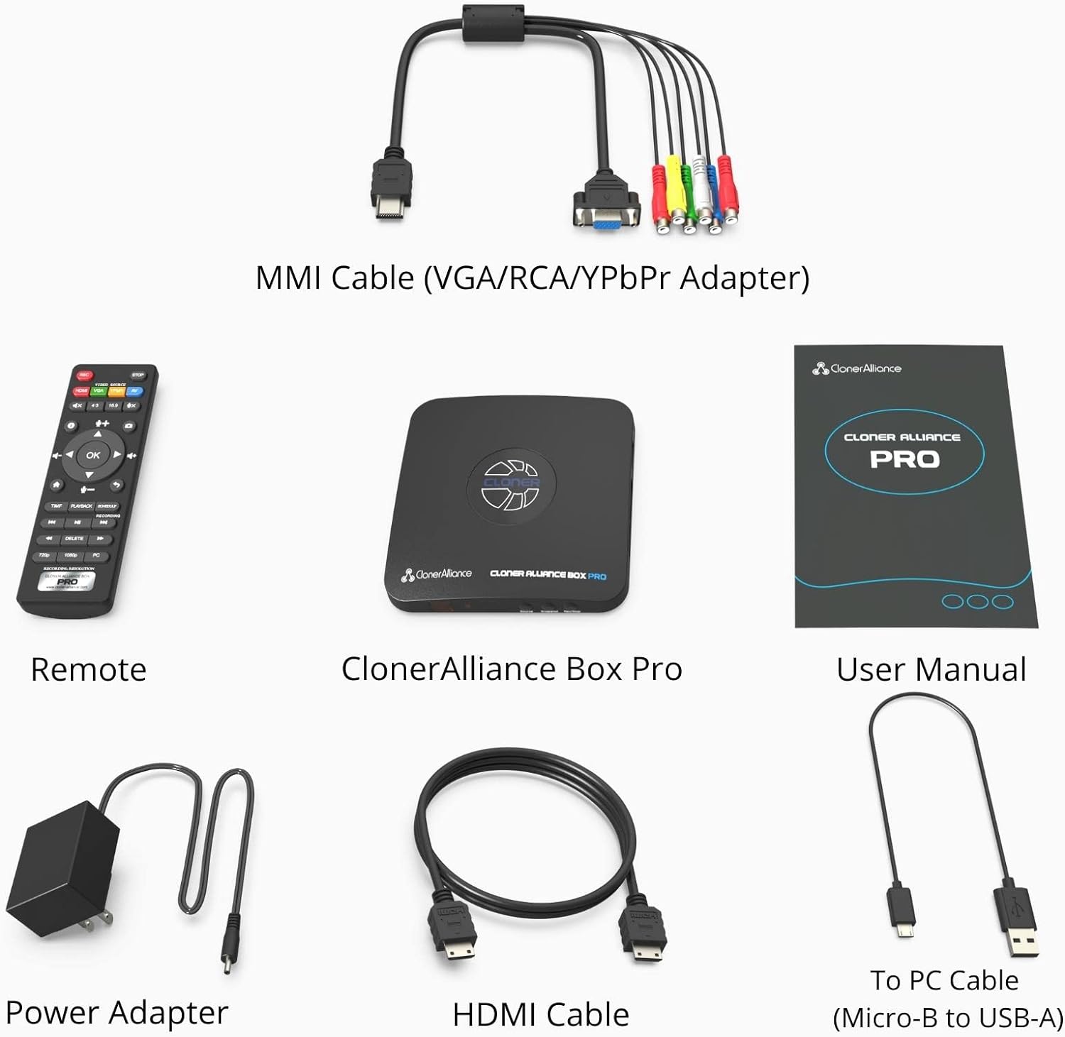 Box Pro, 1080p@60fps Video Recorder, DVR with HDMI Capture, Playback on TV. RCA/YPbPr/VGA to Digital Converter. Schedule Recording. No PC Required.