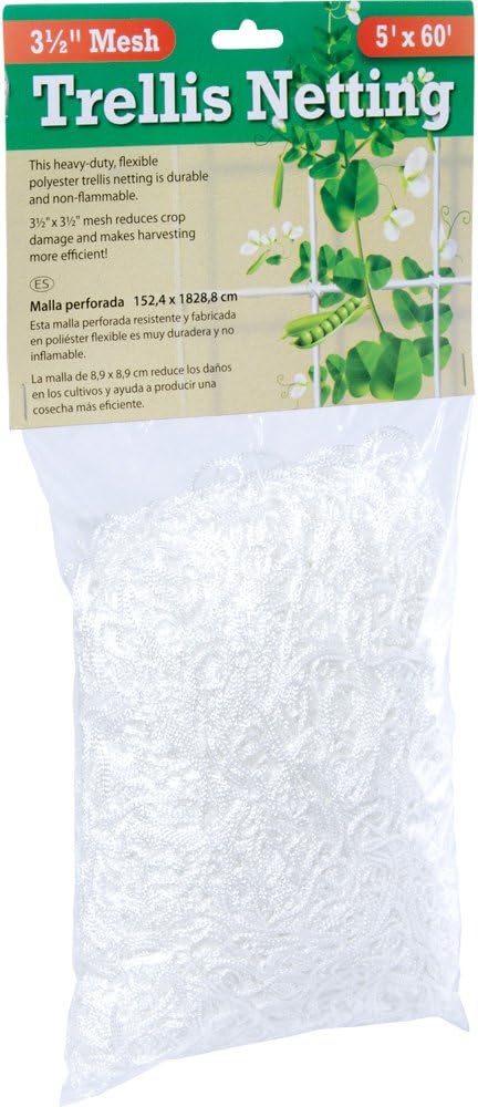 Hydrofarm HGN84 Flexible Polyethylene, 4 x 8', 6" Mesh Trellis Netting, 4x8 Feet
