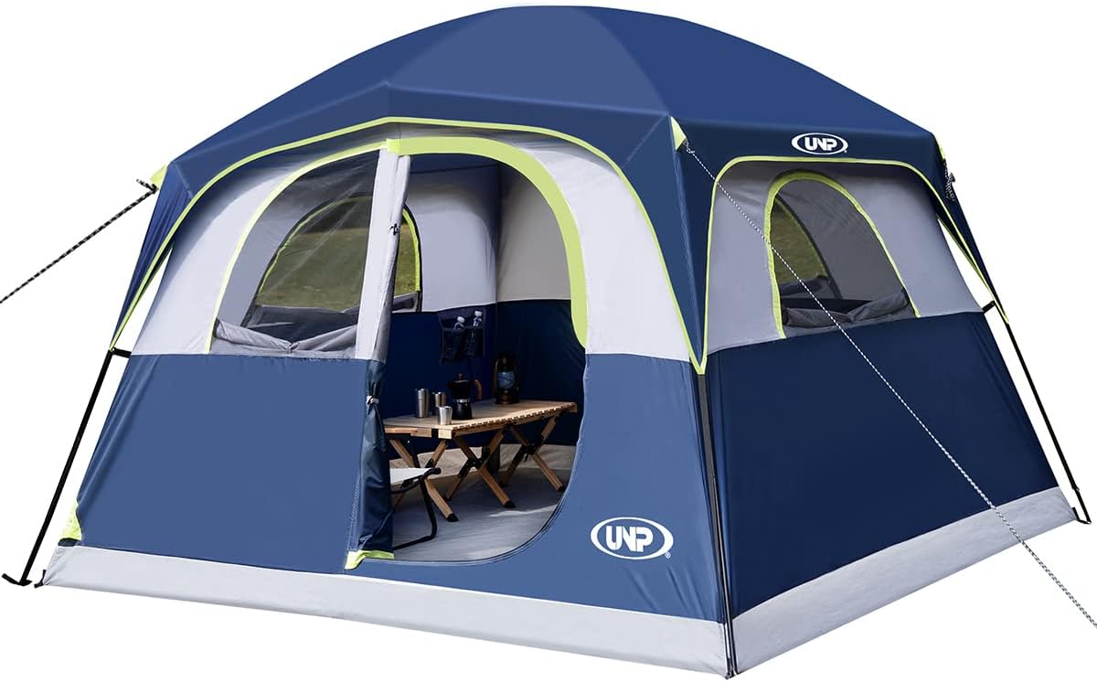 UNP 6 Person Tents for Camping Waterproof Family Cabin Tent with Rainfly