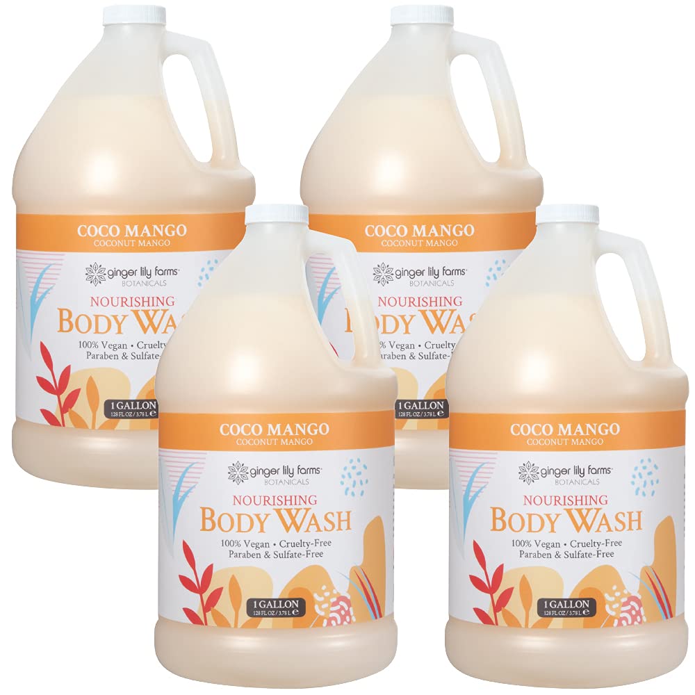 Ginger Lily Farms 1 gal Nourishing Body Wash, Citrus Blend Scent | for Hands, Body & Hair, Moisturizing Wash, Salon Wash, Spa Cleanser, Salon & Spa Essentials, Manicure & Pedicure Supplies