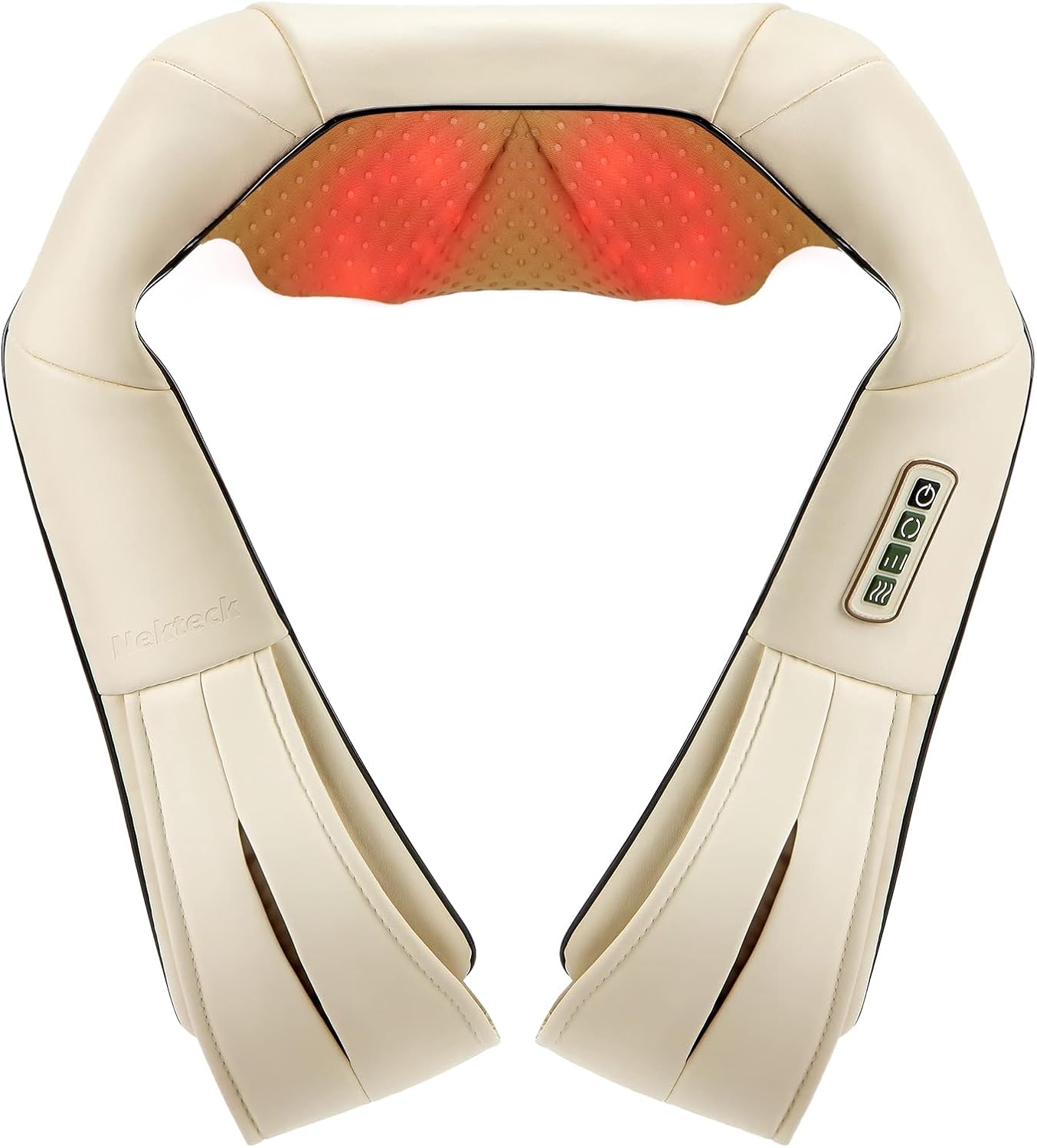 Nekteck Shiatsu Neck Massager with Heat for Pain Relief, NOT Cordless | 2026 Upgraded 3D Back Shoulder Kneading Massage Pillow, 3 Intensity Speeds Deep Tissue, Relaxation Gifts for Men Women, Black