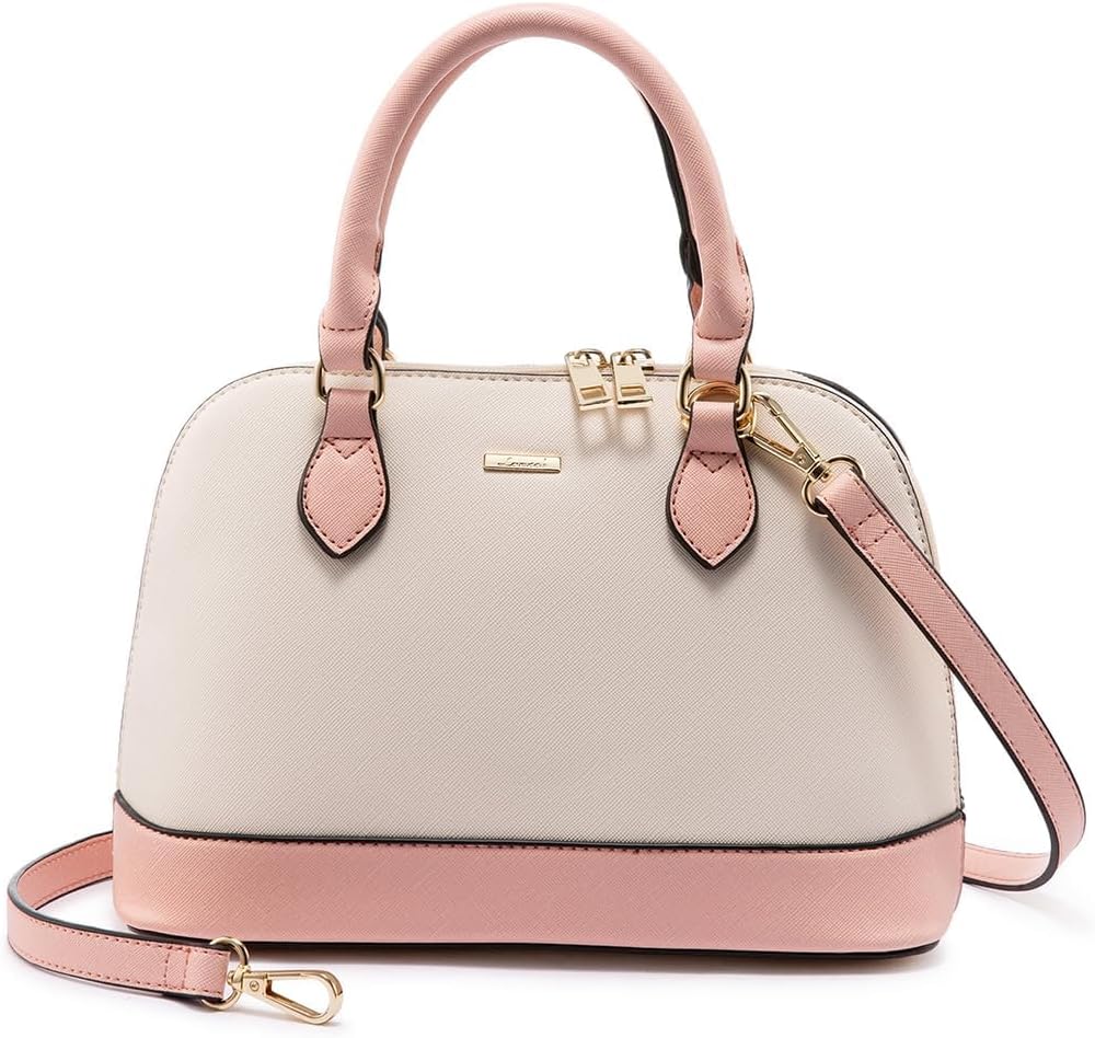 LOVEVOOK Purse for Women, Crossbody Dome Satchel Handbag with Double Zip