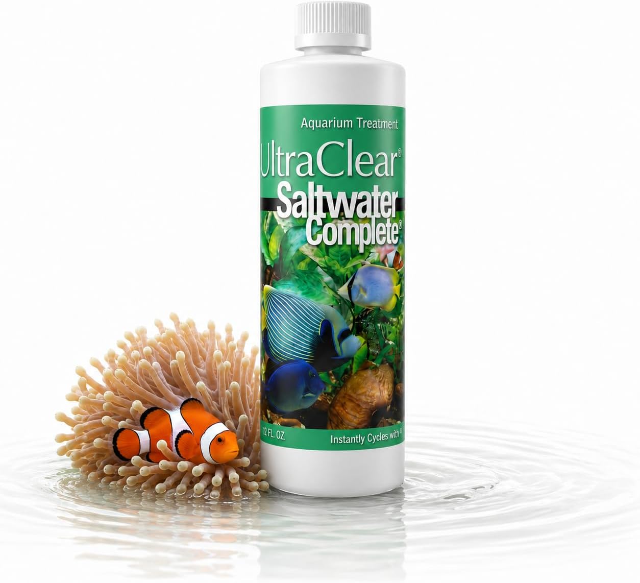 Saltwater Complete – Live Nitrifying Bacteria Blend for Saltwater & Reef Aquariums - Instant Cycle Marine Tank Starter - Removes Ammonia Nitrite - Clarifier - Safe for Fish Coral Invertebrates - 1Gal