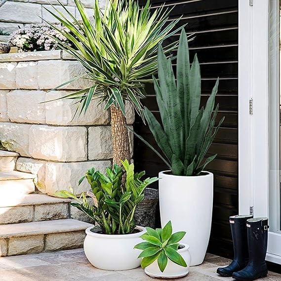 summer flower 23in Snake Plant Artificial Leaf Set 21pcs Faux Sansevieria Plant Leaves Tall Fake Snake Greenery Outdoor 4 Sizes for Indoor Home