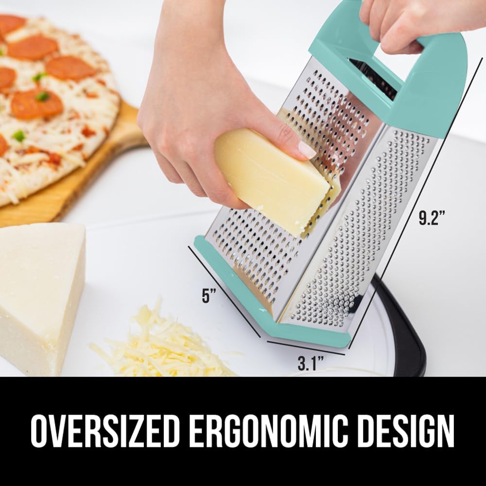GORILLA GRIP® XL 4-Sided Stainless Steel BPA-Free Cheese Grater, Black