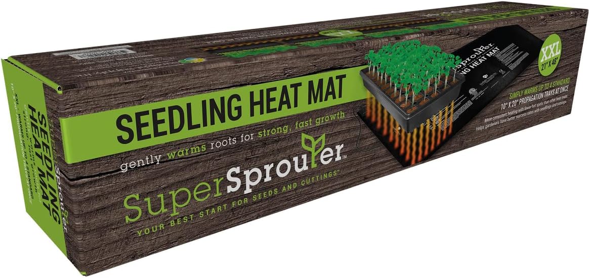 Super Sprouter Premium Heated Propagation Kit for Starting Seeds or Cuttings, Includes Heat Mat, Tray, Grow Light, and More