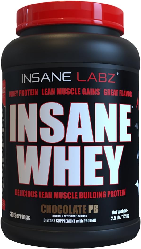 Insane Labz Insane Whey,100% Muscle Building Whey Protein, Post Workout, BCAA Amino Profile, Mass Gainer, Meal Replacement, 60 Srvgs, (Chocolate)