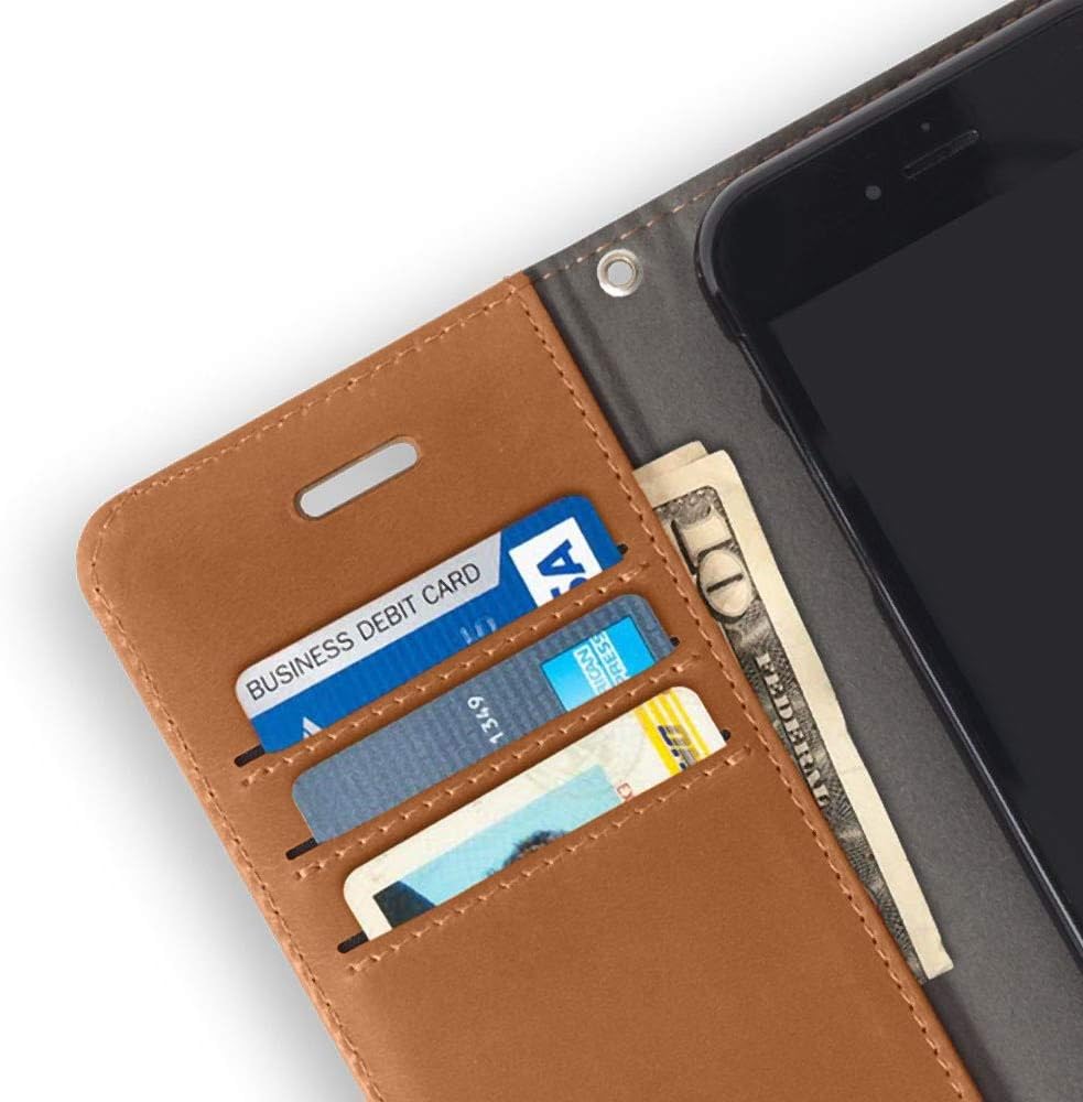 SafeSleeve EMF Blocking Wallet Case for iPhone 6/7/8, Black | EMF Blocker, Card Data Protection, Magnetic Closure, Leather Folio Protection for Daily Use