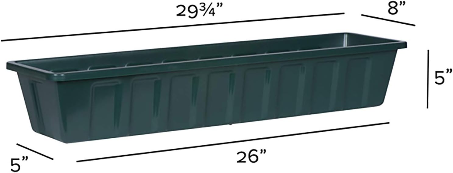 Root & Vessel Poly-Pro Plastic Flower Box Planter, White, 30-Inch