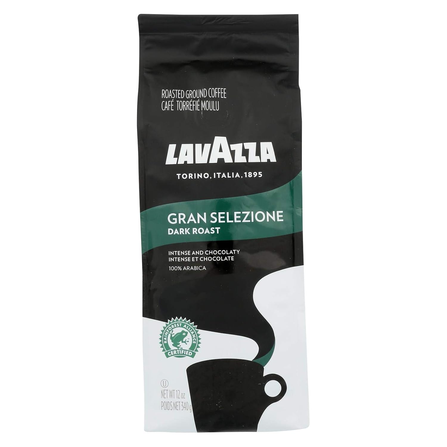 Lavazza Italian Roast Ground Coffee 12oz Bag, Extra Dark Roast (Pack of 1) - Package May Vary