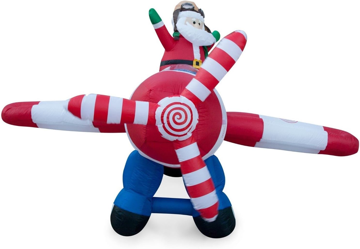 8 FT Animated Christmas Inflatable Santa Claus Flying Airplane | Outdoor Yard Blow Up Decoration, Bright LED Lights, Built-in Blower