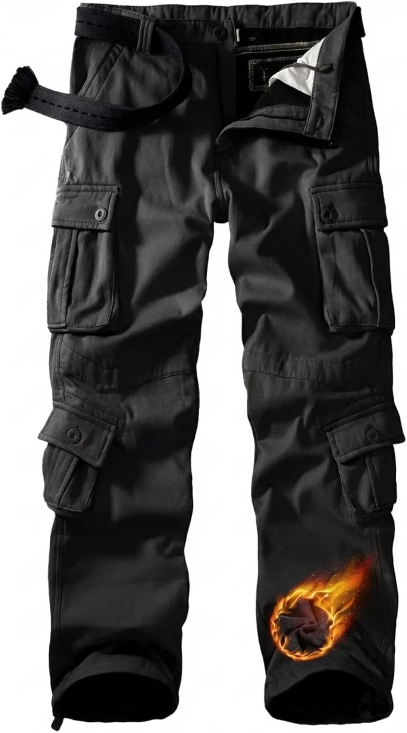 TRGPSG Men's Fleece Lined Hiking Cargo Pants