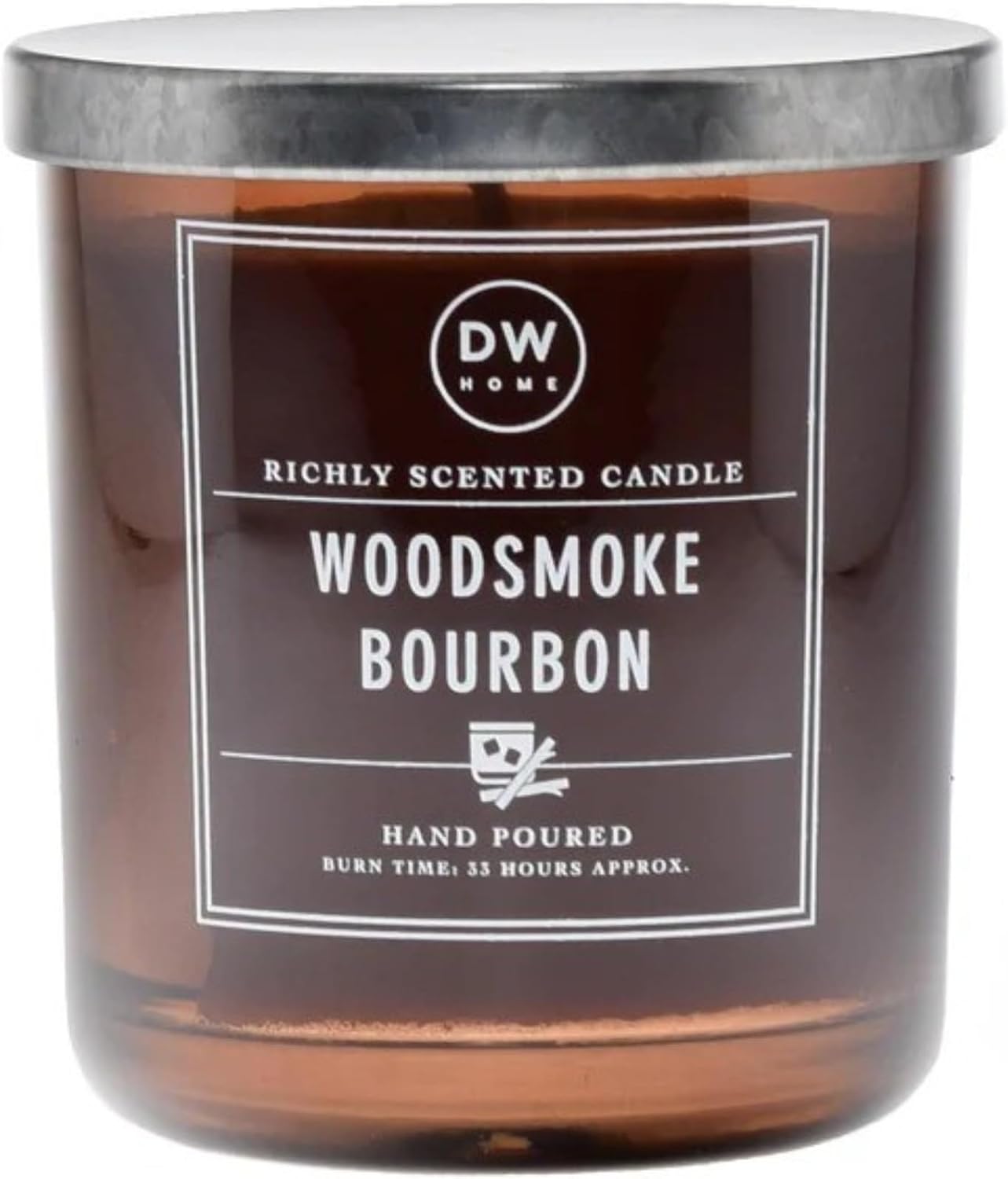 DW Home Warm Tobacco Pipe Scented Candles, 15 oz Large Double Wick Jar, Up to 56 Hour Burn Time, Strong Long Lasting Woodsy Fragrance, Gifts for Men & Women