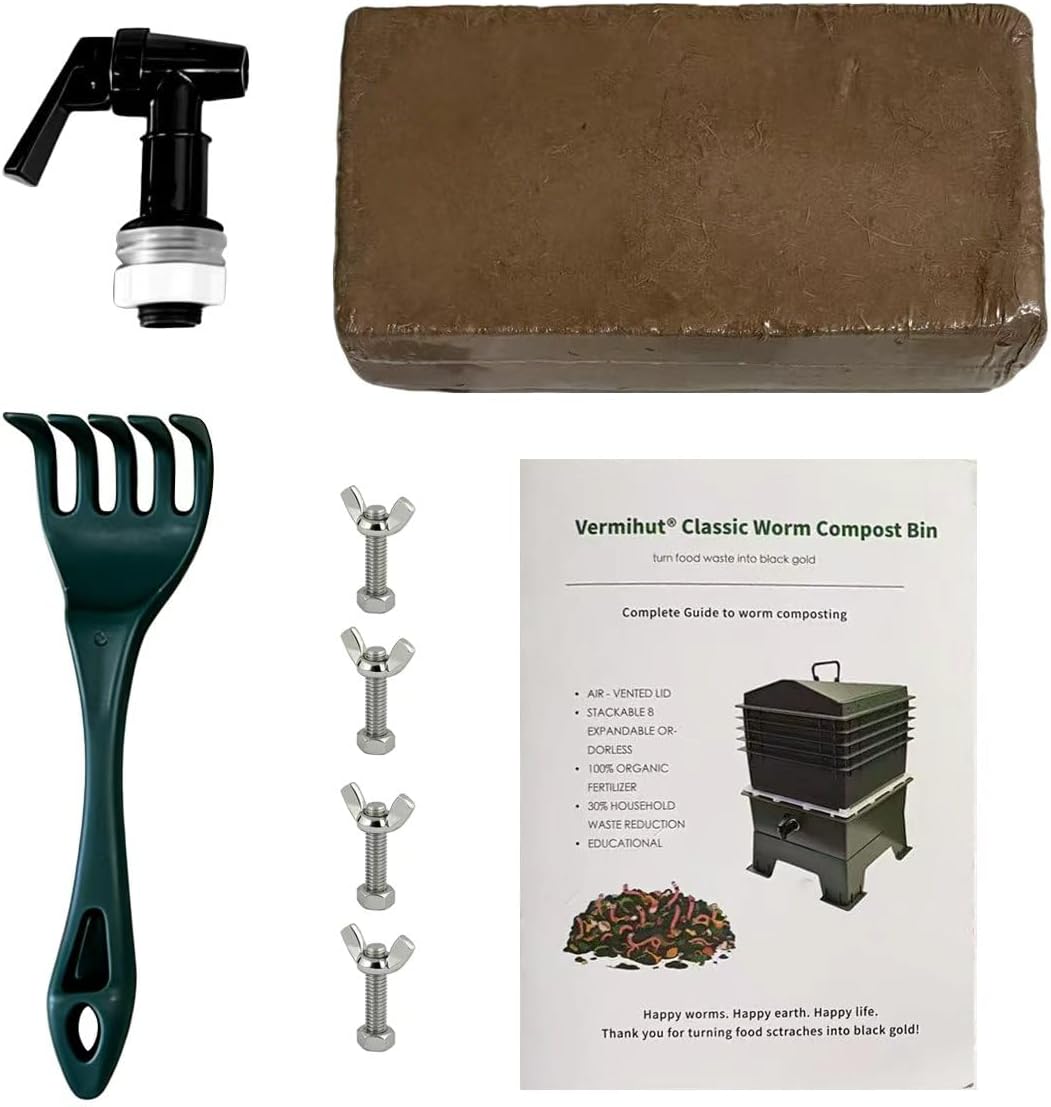 The Original VermiHut® Classic Model 5-Tray Worm Composter Bin – Indoor & Outdoor Vermicomposting System