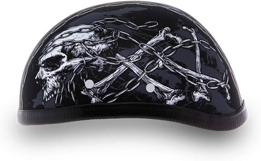 Daytona Helmets Graphics Bicycle Helmets for Men - Novelty Half Helmet with Breathable Liner - Retro Skull Cap – Eagle Headgear with Head Wrap