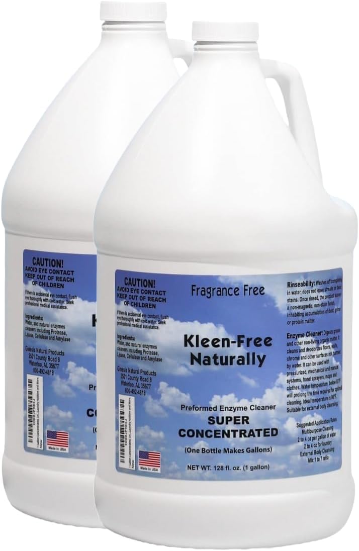Naturally Preformed Enzyme Cleaner, Enzyme Solution, Multi-Purpose Cleaner, Laundry Additive and More - Concentrate - Original Scent - 128oz (1 Gallon)