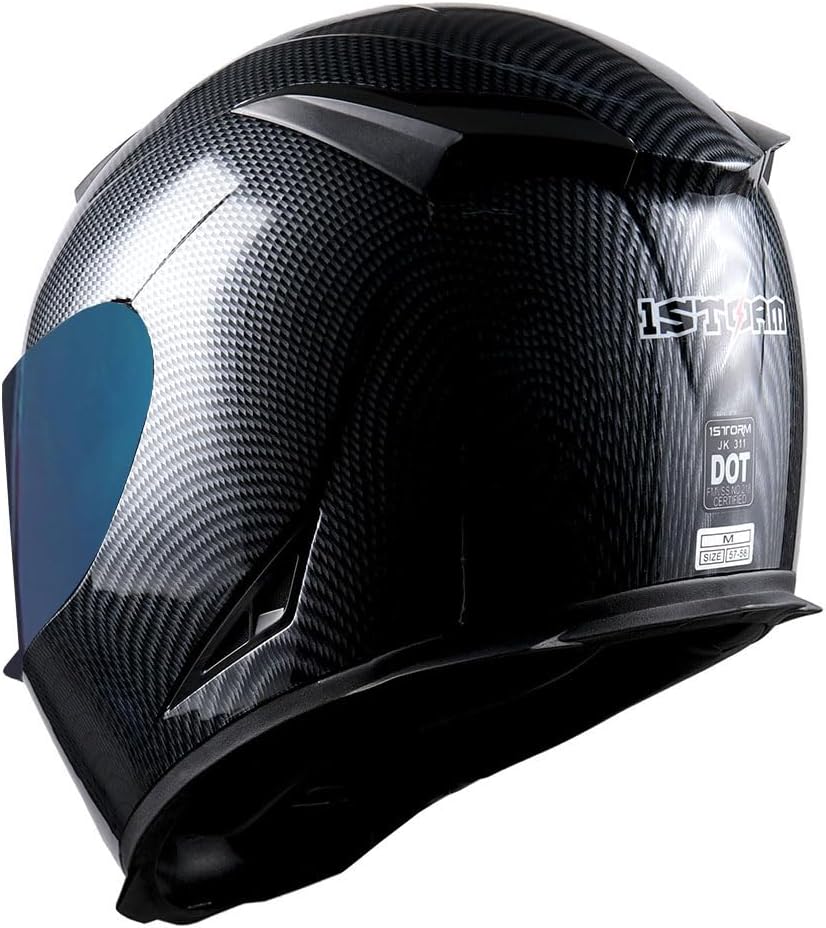 1Storm Motorcycle Full Face Helmet Skull King Matt Black + One Extra Clear Shield: HJK311