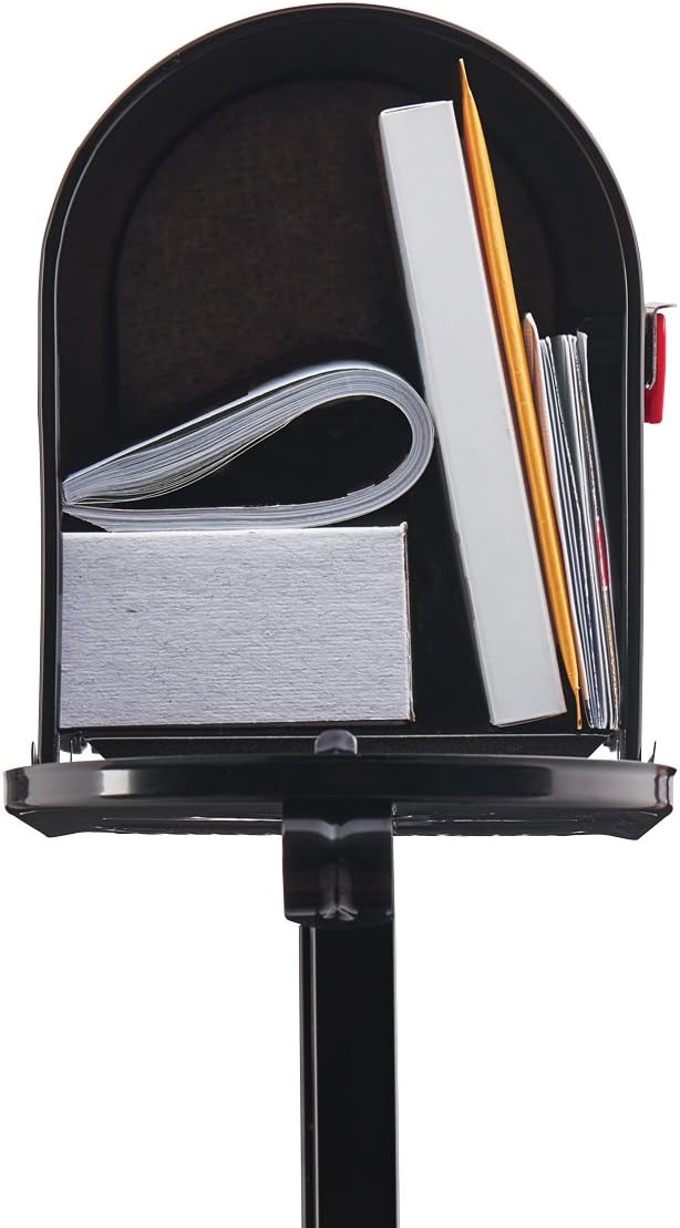 Gibraltar Mailboxes Decorative Medium Capacity Galvanized Steel Black, Mailbox & Post Combo, T11KIT0B, 1-(Pack)