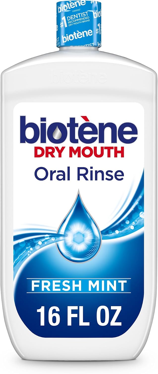 Biotene Oral Rinse Mouthwash for Dry Mouth, 33.8 fl oz | Breath Freshener and Dry Mouth Treatment, Fresh Mint, Alcohol-Free Mouthwash