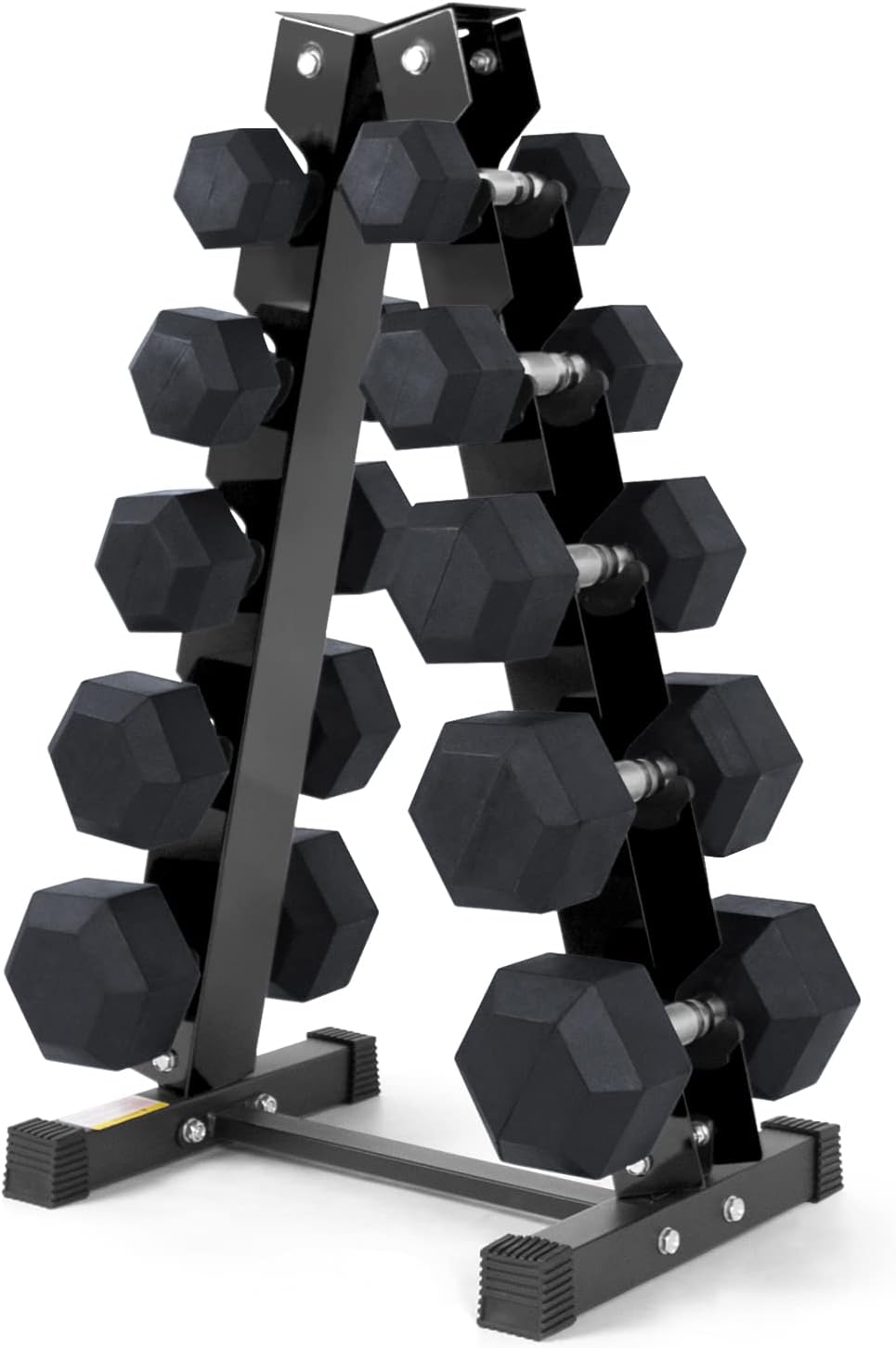 RitFit Rubber Coated Hex Dumbbell Weights Set for Home Gym | Cast Iron Core, Anti-Slip Knurled Chrome Handle, Hexagon Anti-Roll, Heavy-Duty Dumbbell Set for Strength Training