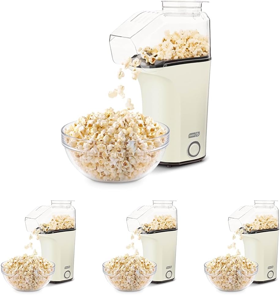 Dash Fresh Pop Popcorn Maker, 16-Cup Hot Air Popper, Aqua | Electric Popcorn Machine, Oil-Free Air Popped Popcorn, Built-In Measuring Cup & Butter Melting Tray, Movie Night Snacks