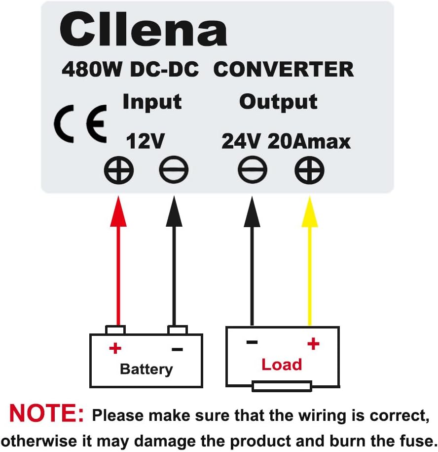 DC 24V to 12V 40A 480W Buck Transformer Waterproof Step-Down Voltage Converter Regulator