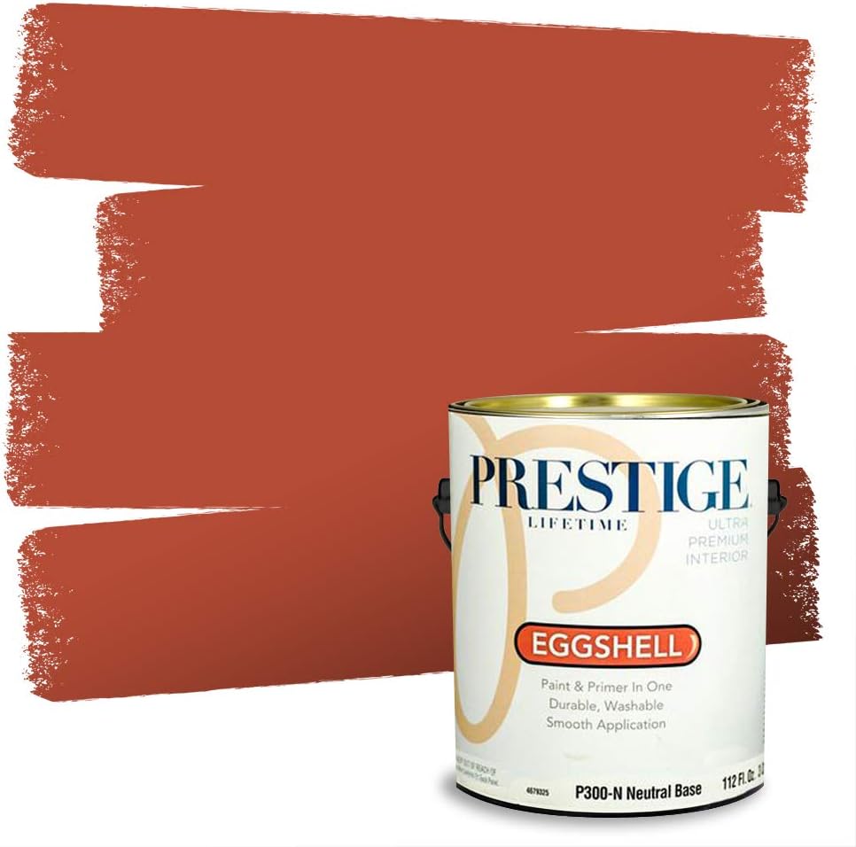 PRESTIGE Paints Exterior Paint and Primer In One, 1-Gallon, Semi-Gloss, Comparable Match of Sherwin Williams* Captivating Cream*