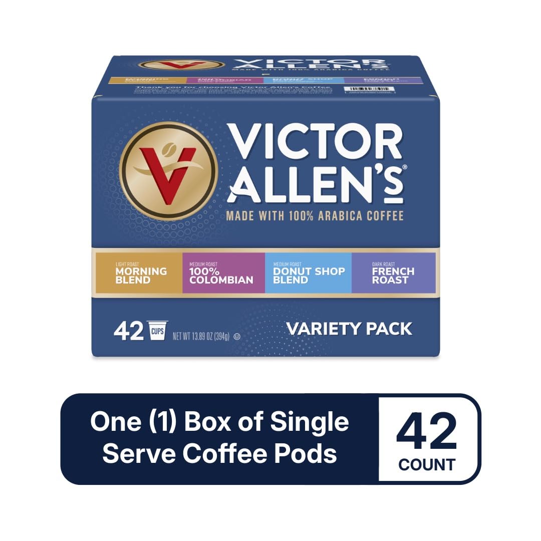 Victor Allen's Coffee Donut Shop Blend, Medium Roast, 80 Count, Single Serve Coffee Pods for Keurig K-Cup Brewers | 100% Arabica beans, Compatible with all K-Cup brewers, Kosher-OU (Pareve), 90-150mg caffeine per serving