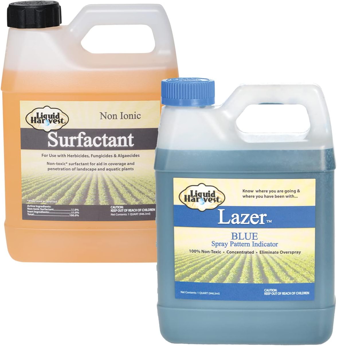 Liquid Harvest Lazer Blue Concentrate Spray Pattern Indicator 32 Ounce & Liquid Harvest Surfactant for Herbicides Non-Ionic 32 Ounce