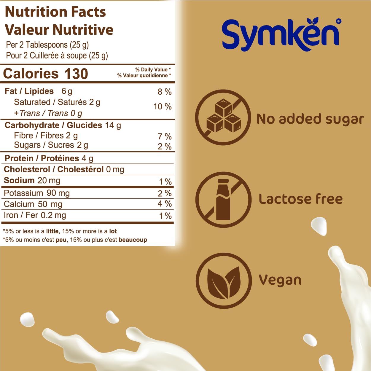 SYMKEN Almond Milk Powder 17.6 Oz (500g) | Pure Almond | No added sugar | Vegan | Gluten free | Lactose free | Non-GMO | Non-Dairy | Vegan protein