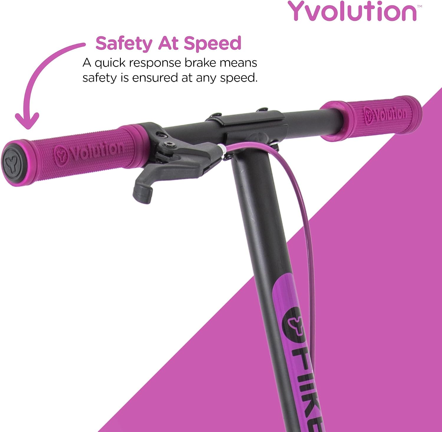Yvolution Fliker A3 Drift Scooter, 3 Wheels Kids Wiggle Scooter, Foldable, Handbrake, Caster Wheels, for Boys and Girls Aged 7+ Years Old