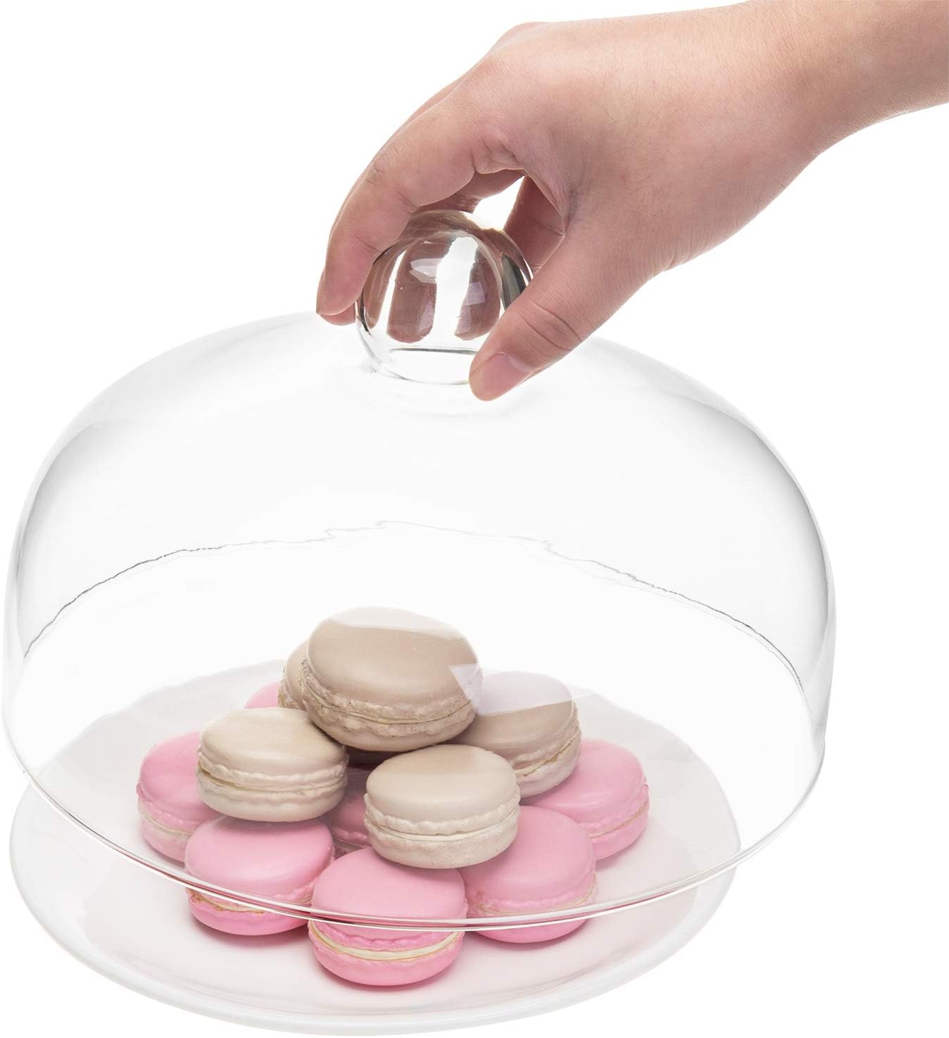 MyGift 8.7 Inch Round Glass Cake Dome Cover Pastry Display Cloche