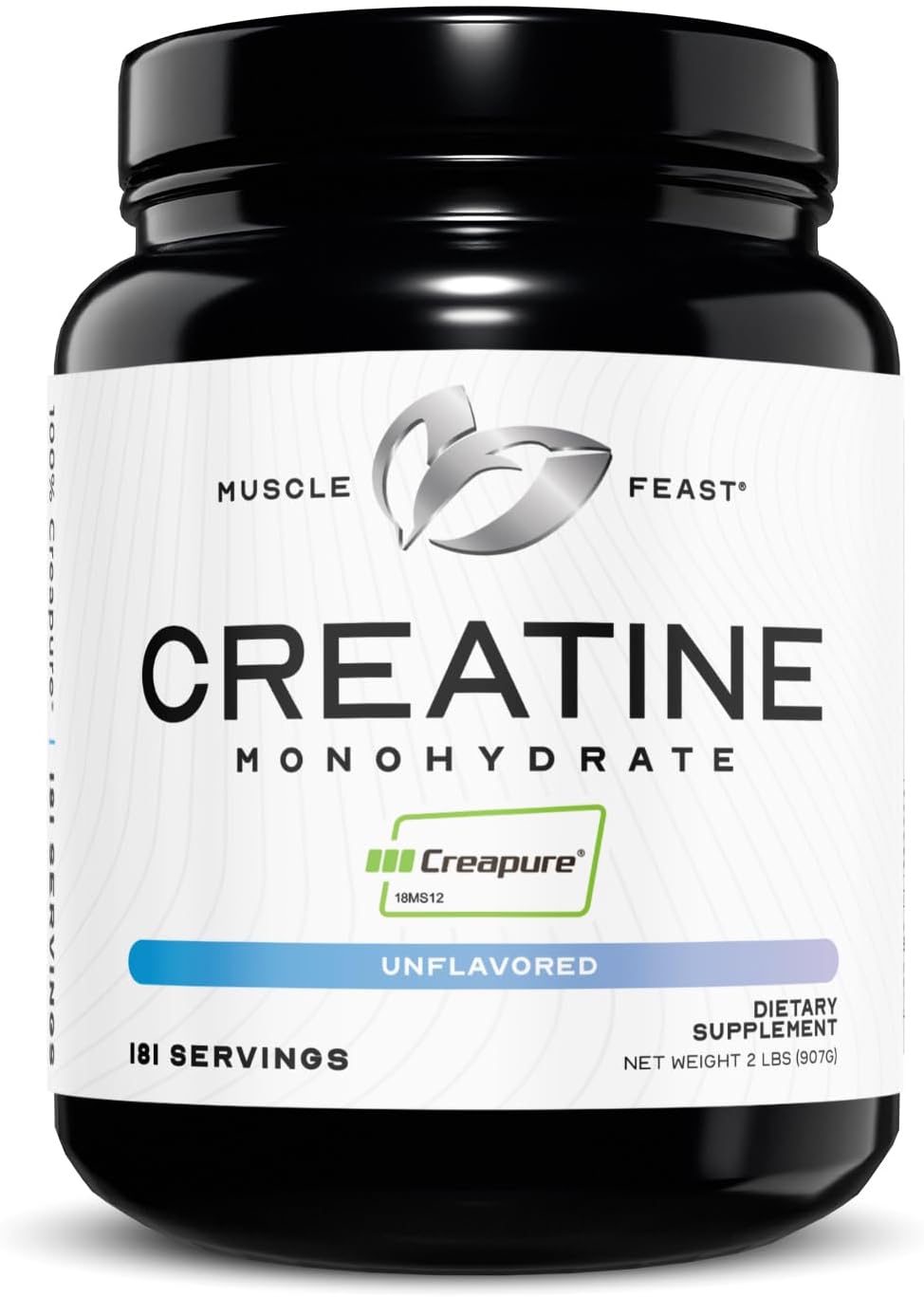 Muscle Feast Creapure Creatine Monohydrate Powder, Unflavored (300g) | Vegan, Non-GMO, Keto Friendly Mass Gainer, Muscle Recovery Supplement & Trusted Creatine for Muscle Growth, Creatine Powder